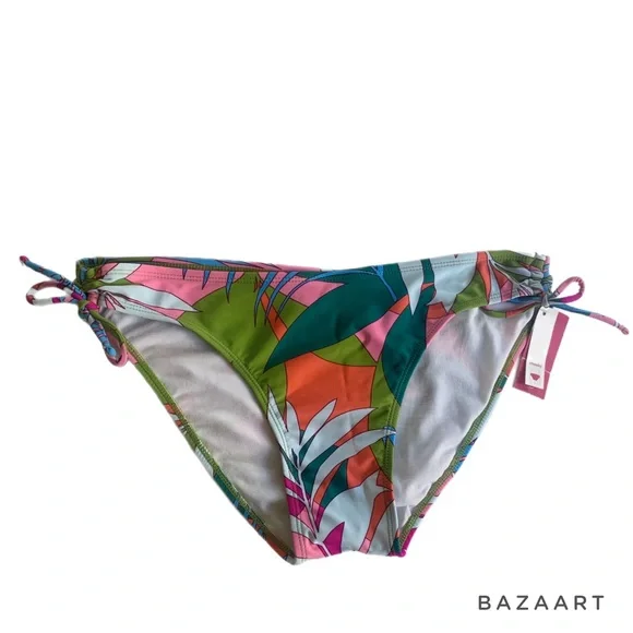 Xhilaration Blue Front Twist Bralette & Xhilaration Tropical Bikini Bottom - Picture 5 of 8